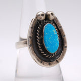 Vintage Sterling Turquoise Horseshoe Ring 8.5