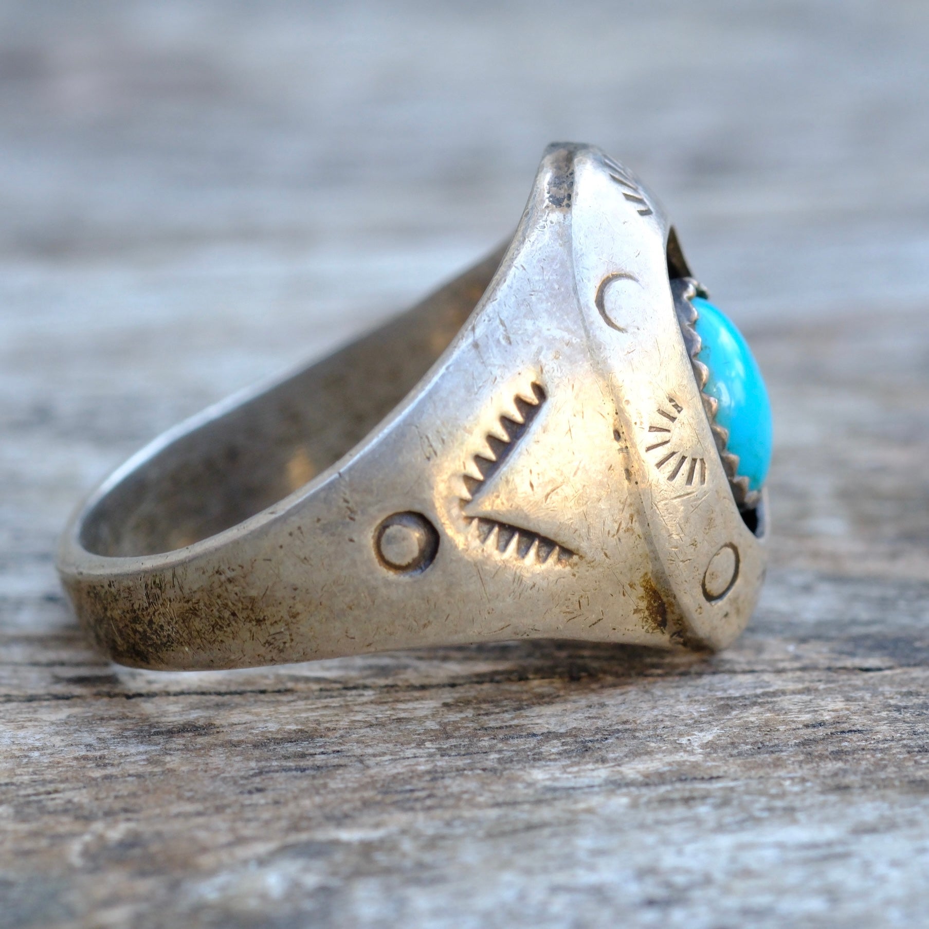 Vintage Sterling Stamped Shadowbox Ring 11