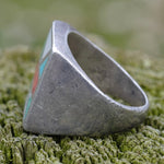 Vintage Sterling Zuni Inlay Ring 10.5