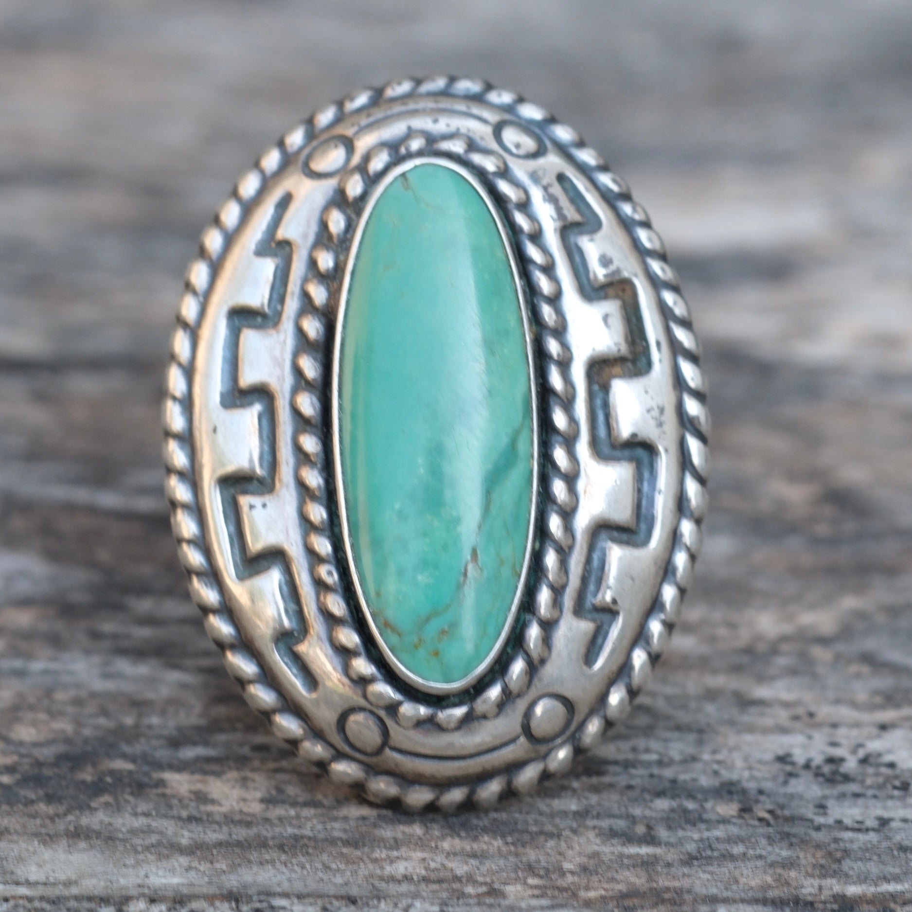 Vintage Sterling Turquoise Ring 8