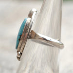 Vintage Sterling Turquoise Feather Ring 6
