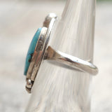 Vintage Sterling Turquoise Feather Ring 6