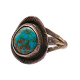 Vintage Sterling Turquoise Ring 5.25