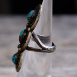 Vintage Sterling 3-Stone Turquoise Ring 4.5