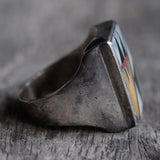 Vintage Sterling Zuni Inlay Ring 12