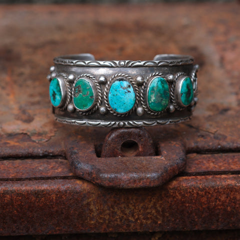 Incredible Vintage Sterling Turquoise Cuff