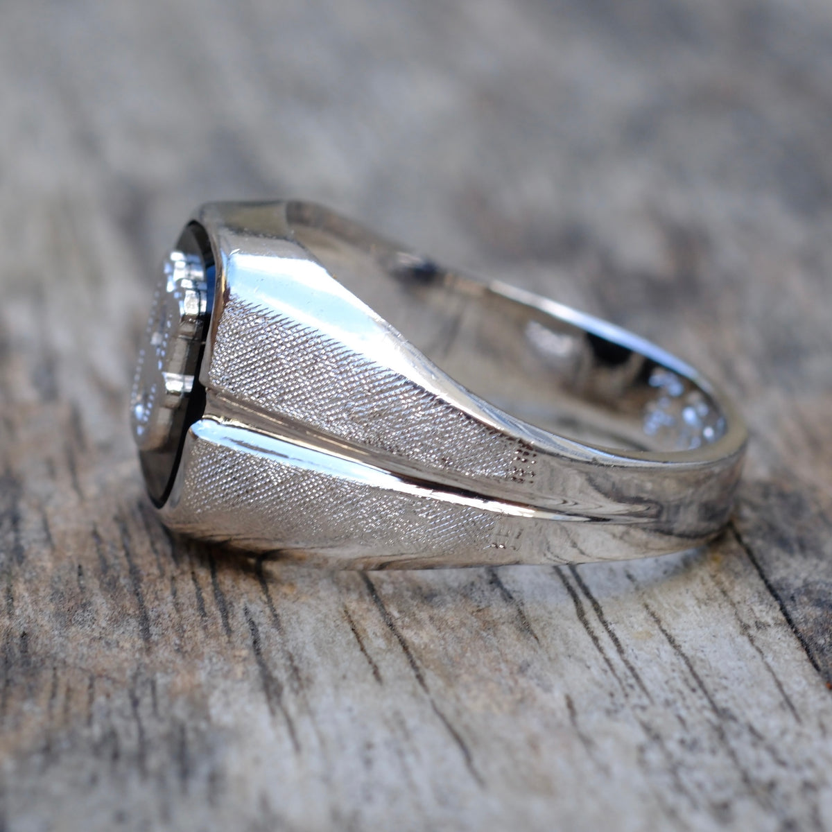 Vintage Sterling U Initial Signet Ring 10