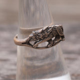 Vintage Sterling Silver Wolf Band 7.75