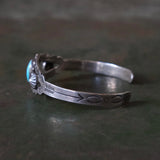 Vintage Sterling Turquoise Stamped Cuff