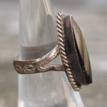 Vintage Sterling Multistone Inlay Roper Ring 6.25
