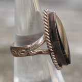 Vintage Sterling Multistone Inlay Roper Ring 6.25