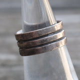 Vintage Sterling Ribbed Band Ring 5.25