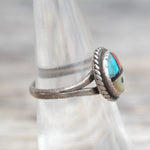 Vintage Sterling Zuni Surface Roper Ring 6.75