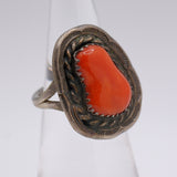 Vintage Sterling Coral Roper Ring 4