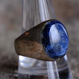 Vintage Sterling Lapis Signet Ring 10