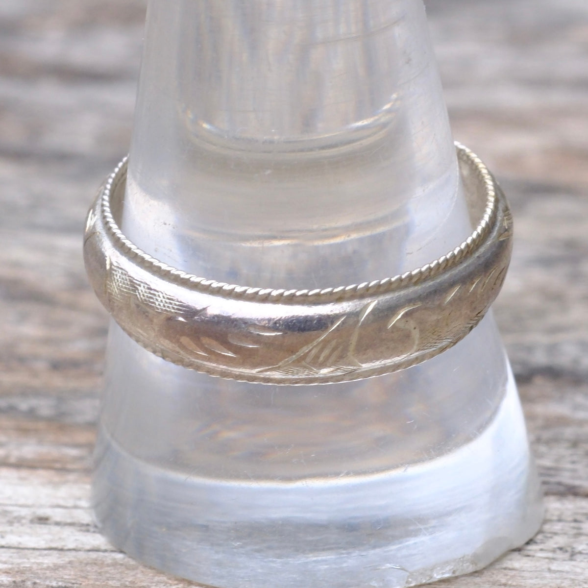 Vintage Sterling Sroll Band Ring 10.25