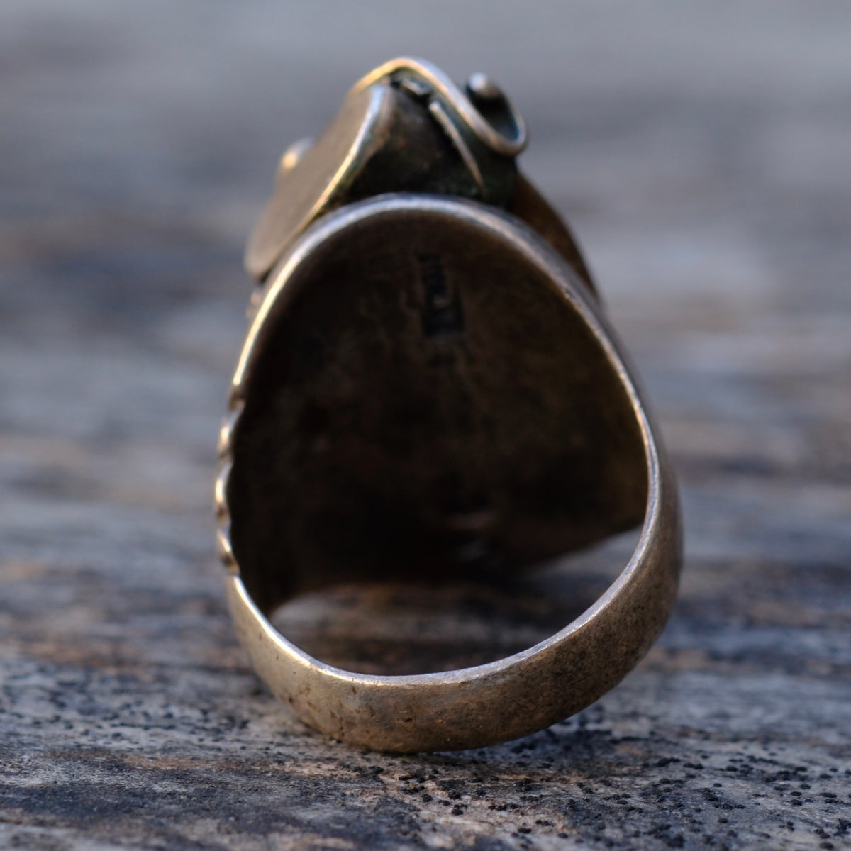 Vintage Sterling Turquoise Claw Ring 9.75