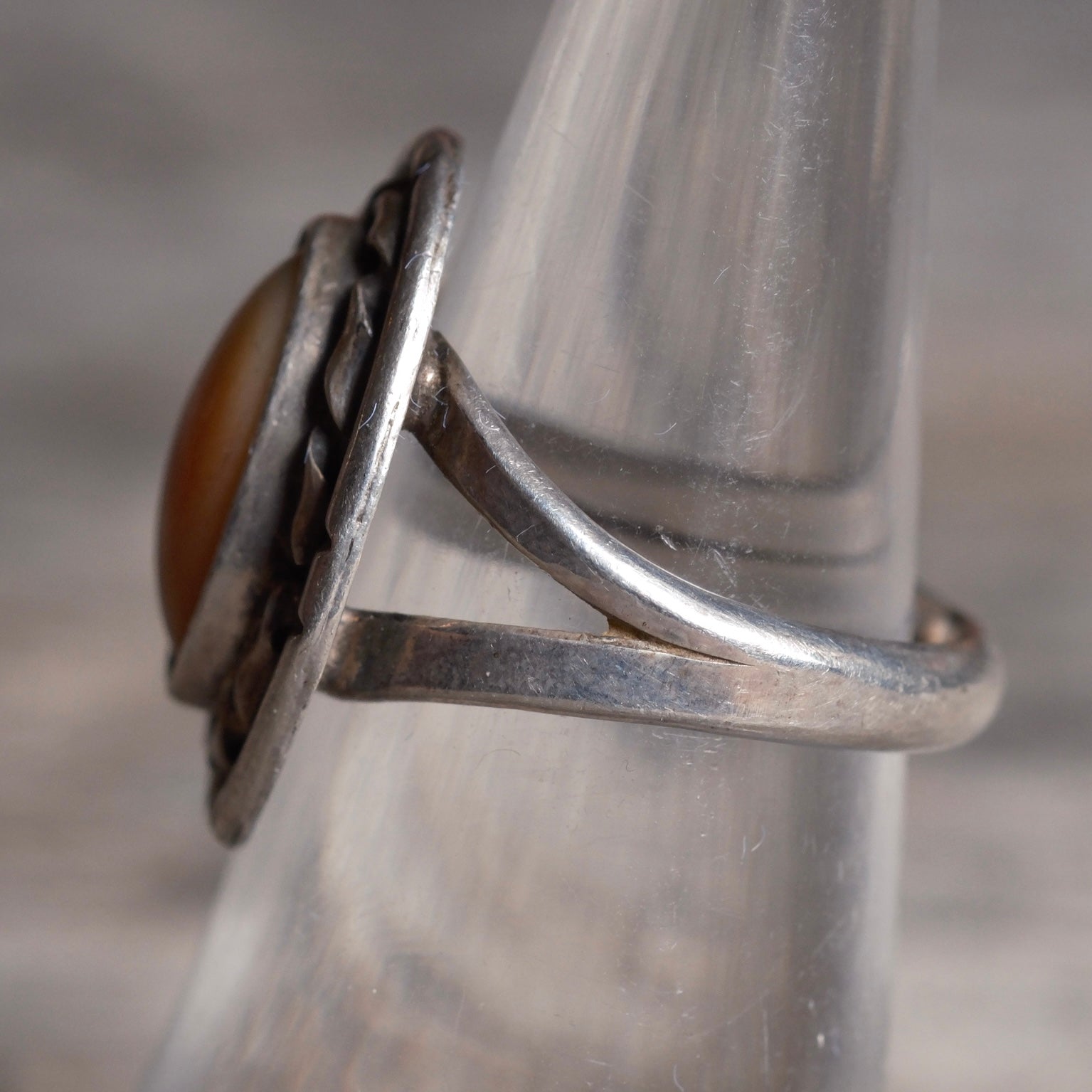 Vintage Sterling Spiny Oyster Roper Ring 6.25