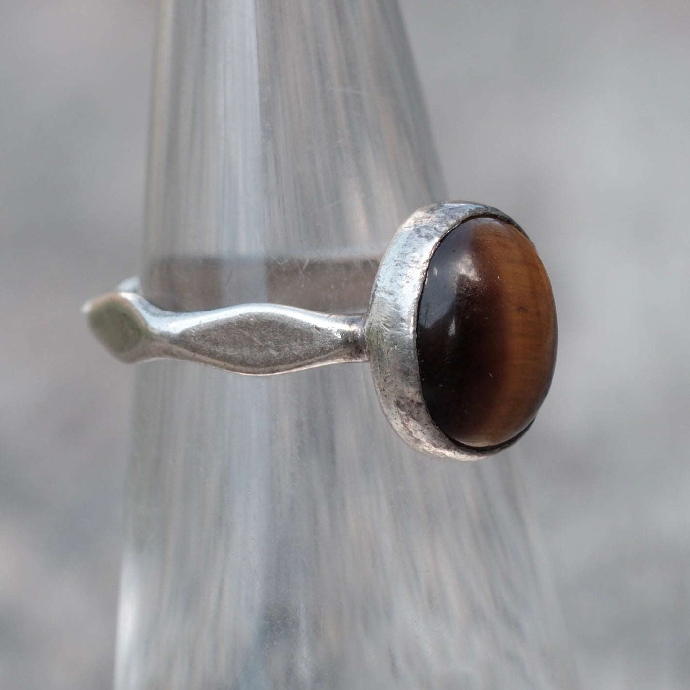 Vintage Sterling Tigers Eye Ring 4.5