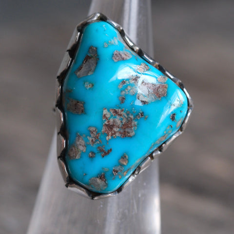 Vintage Sterling Chunky Turquoise Ring 4