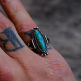 Vintage Sterling Turquoise Ring 6.5