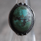 Vintage Sterling Turquoise Ring 4.25