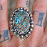 HUGE Sterling Silver Turquoise Thunderbird Ring 9