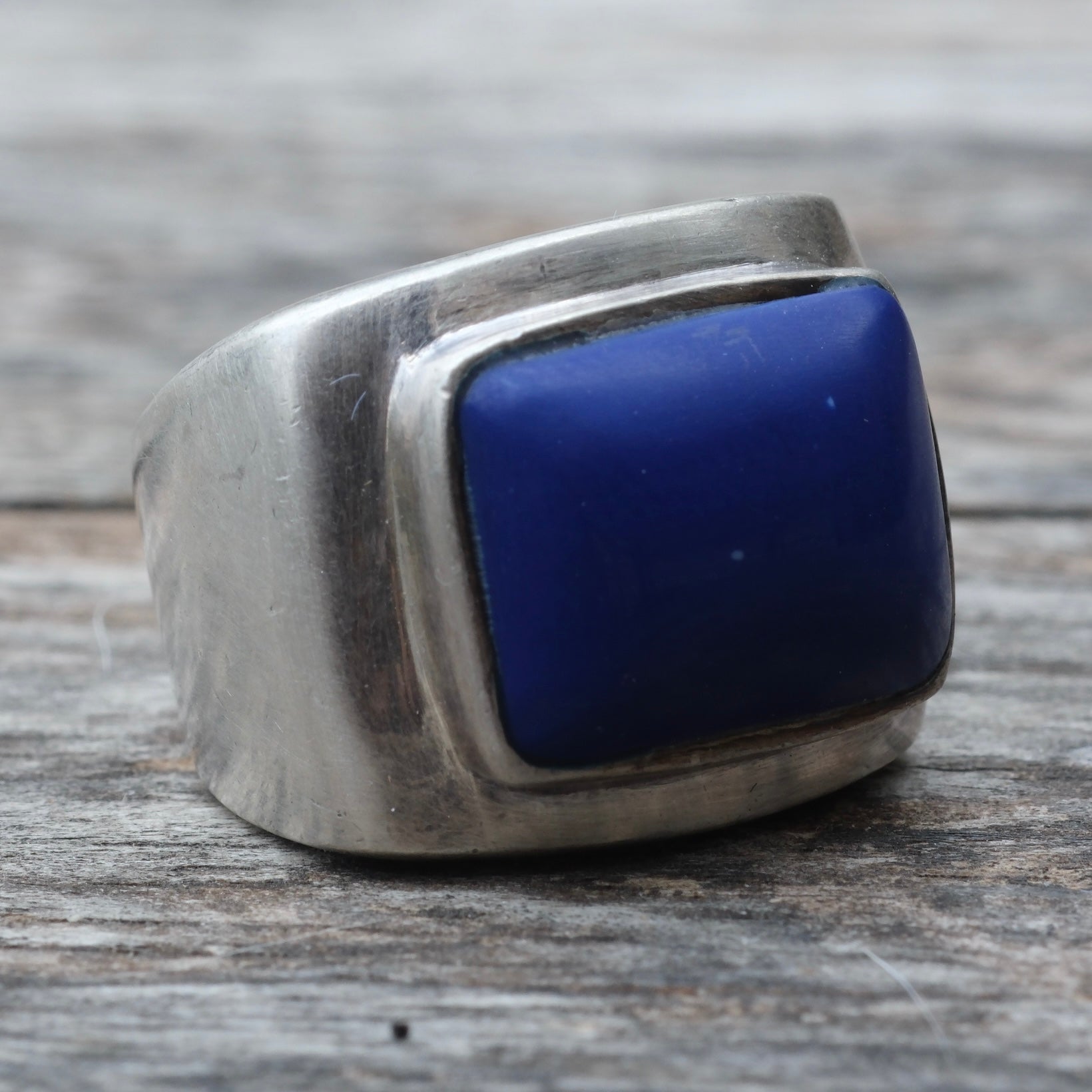 Vintage Sterling Lapis Ring 6.5