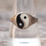 Vintage Sterling Yin Yang Signet Ring 9.25