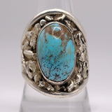 Vintage Sterling Turquoise Ring 10.25