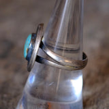 Vintage Sterling Turquoise Roper Ring 7.75