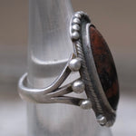 Vintage Sterling Petrified Wood Ring 4.5