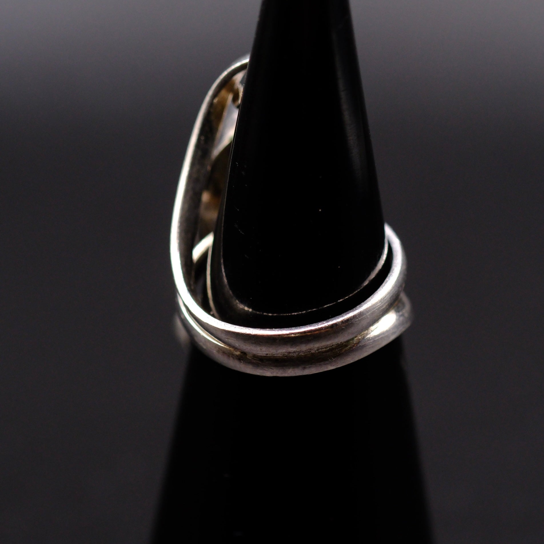 Vintage Sterling Agate Ring 4.25