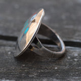 Vintage Sterling Thunderbird Inlay Ring 5.5