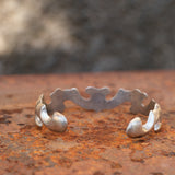 Vintage Sterling Turquoise Sand Cast Cuff