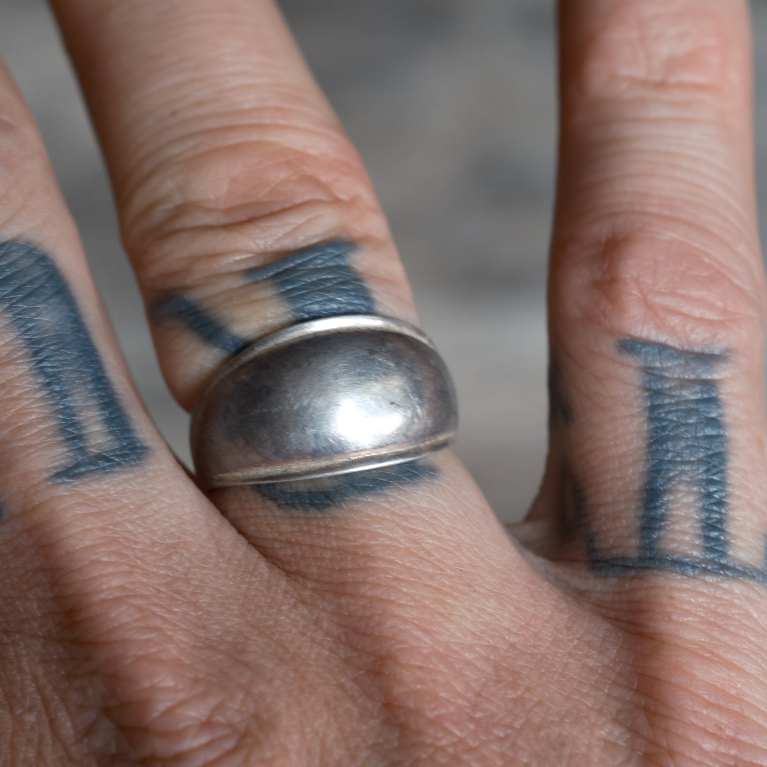 Vintage Sterling Silver Modernist Band Ring 8