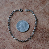 Vintage Sterling Silver Rolo Chain Bracelet