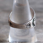 Vintage Sterling Onyx Thunderbird Ring 10