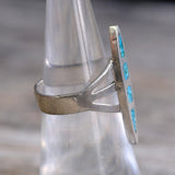 Vintage Sterling Turquoise Inlay Ring 6