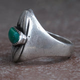 Vintage Sterling Turquoise Chunky Ring 10