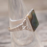 Vintage Sterling Abalone Ring 6.75
