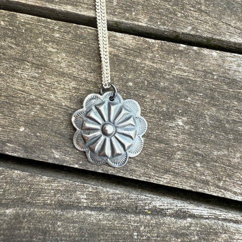 Vintage Sterling Concho Necklace