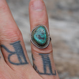 Vintage Sterling Chrysocolla Roper Ring 3.75