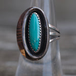 Vintage Sterling Turquoise Ring 6.75