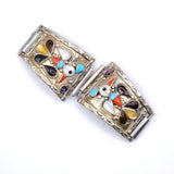 Vintage Sterling MultiStone Thunderbird Watch Band