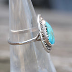 Vintage Sterling Turquoise Roper Ring 5.5