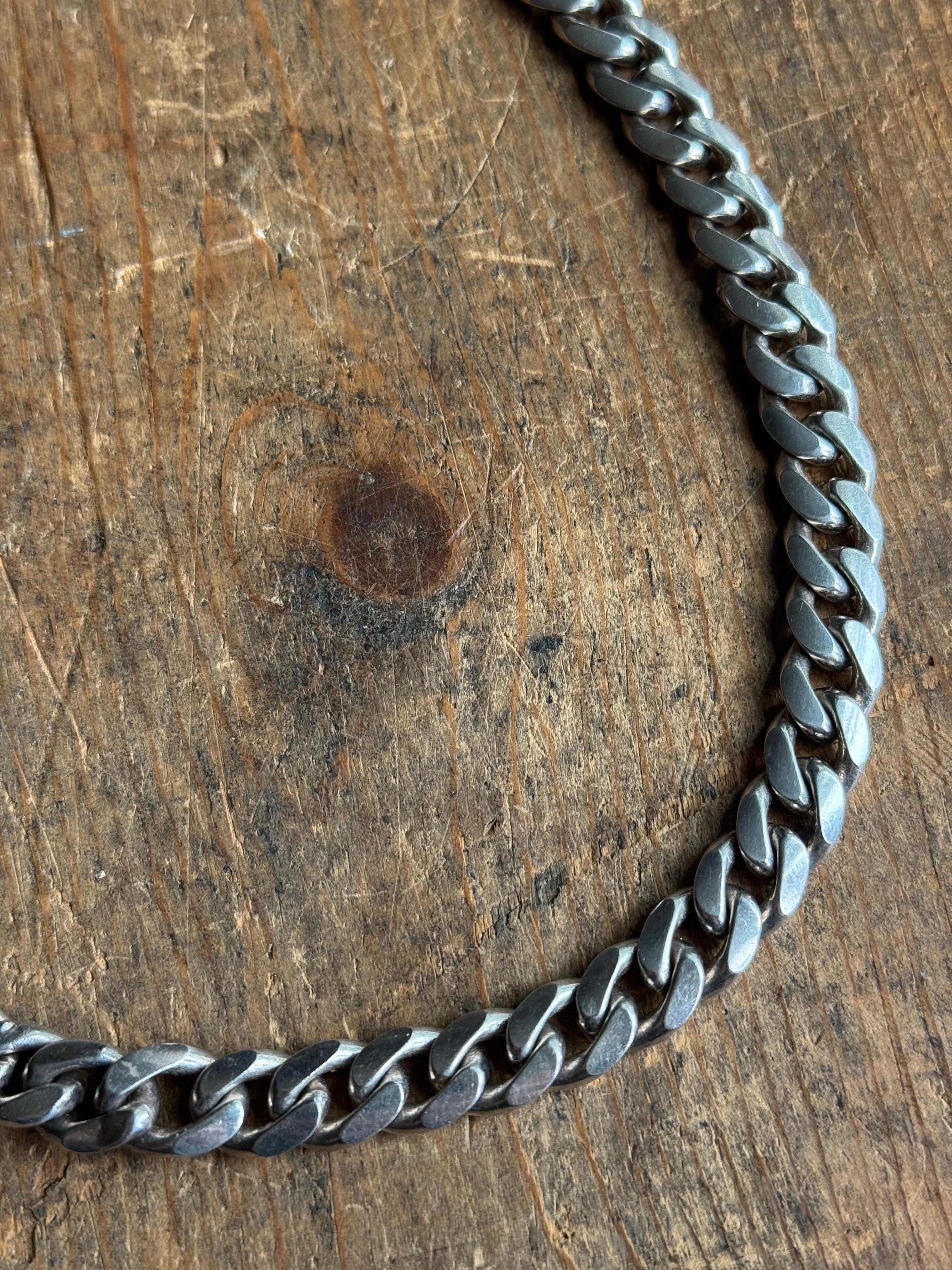 Vintage Sterling Silver 17.5” Chunky Curb Chain