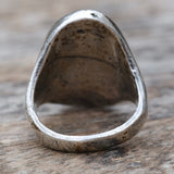 Vintage Sterling Crushed Turquoise Inlay Hummingbird Ring 11.5