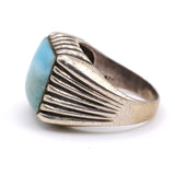 Vintage Sterling Larimar Signet Ring 8.25