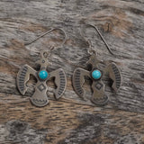 Vintage Sterling Turquoise Thunderbird Earrings